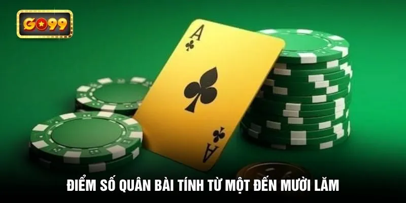 Điểm số quân bài tính từ một đến mười lăm