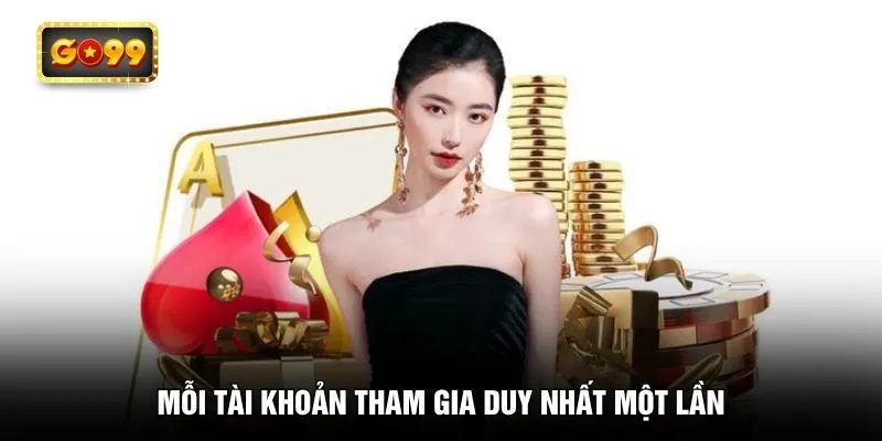 Mỗi tài khoản tham gia duy nhất một lần