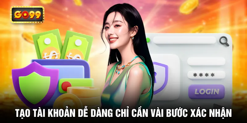 Tạo tài khoản dễ dàng chỉ cần vài bước xác nhận